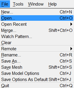 Opening STL file in the GMSH UNV converter software Opening STL file in the GMSH UNV converter software