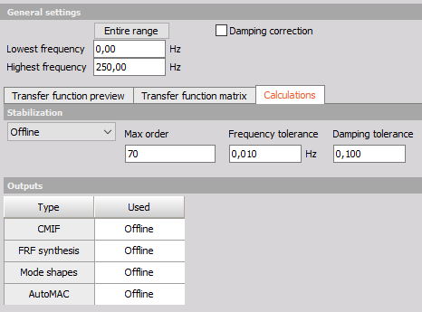 General settings for Modal Analysis setup General settings for Modal Analysis setup