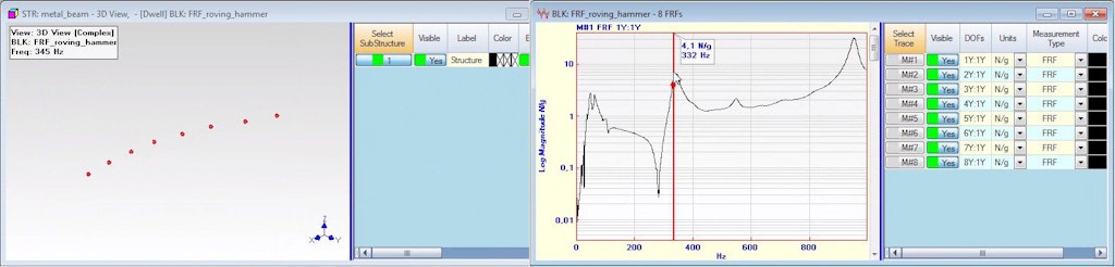 Animation of a structure at a selected peak in ME Scope Animation of a structure at a selected peak in ME Scope