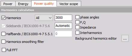 Harmonic measurement options in the power module Harmonic measurement options in the power module