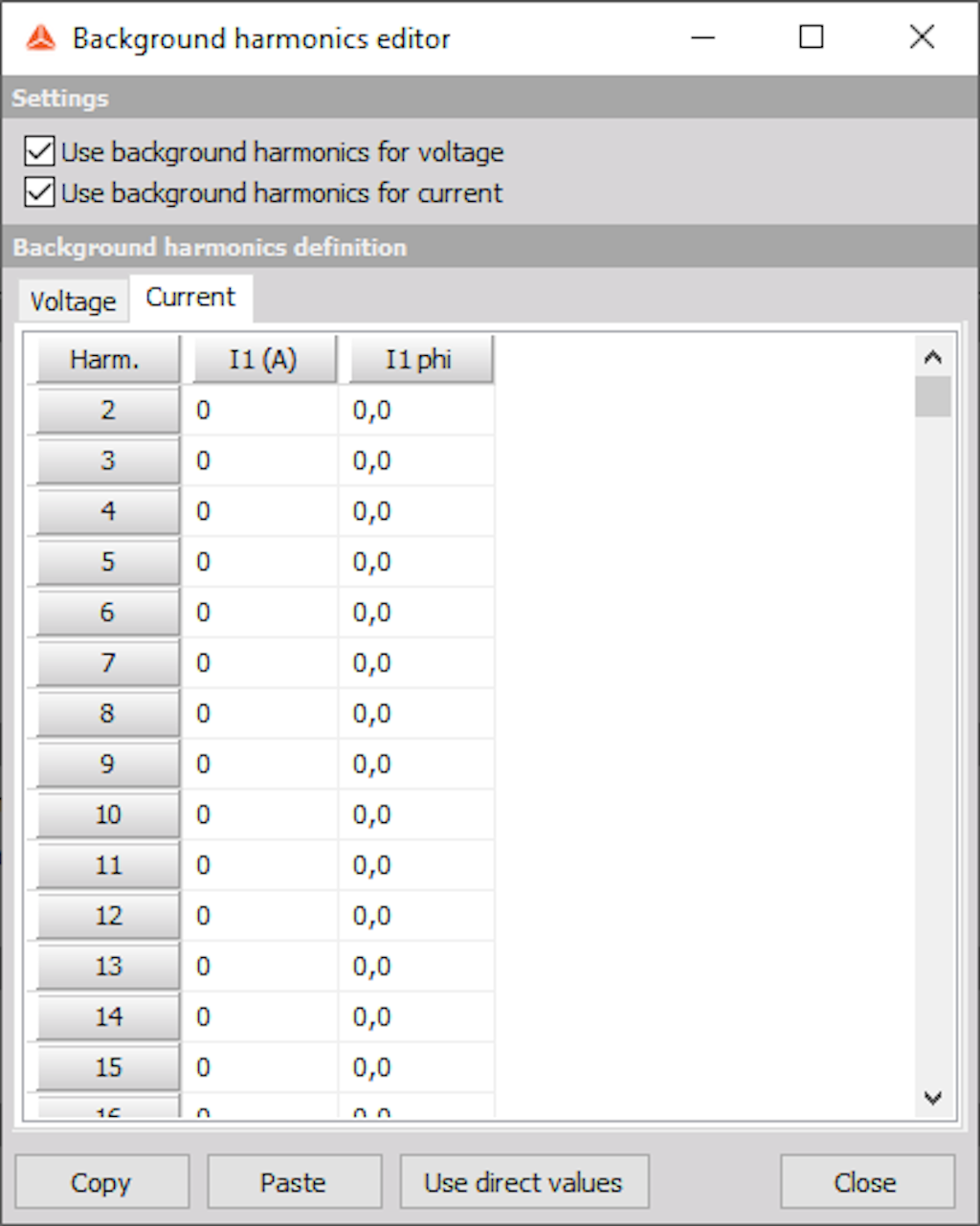 Background harmonics editor