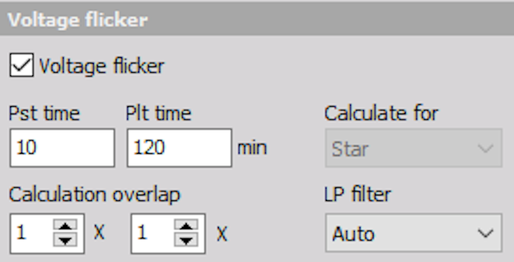 Voltage flicker options in the power module