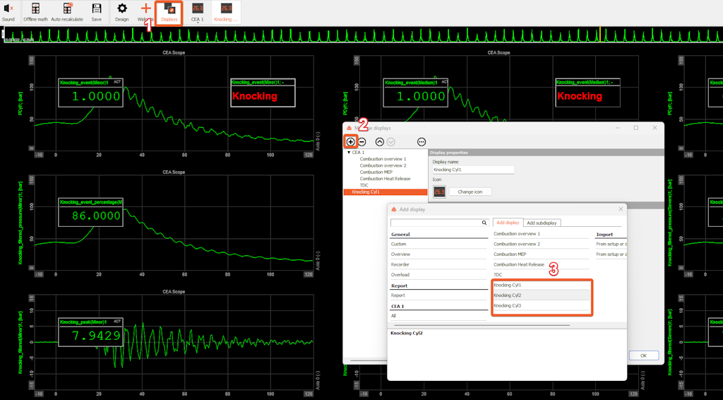 New predefined displays for multiple knocking events