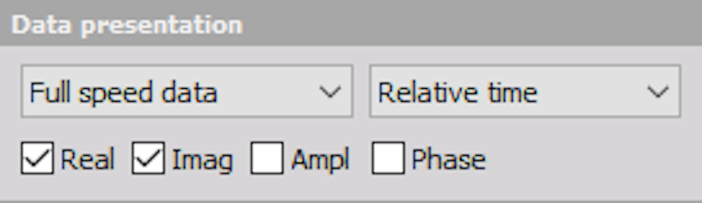 Export data type selection