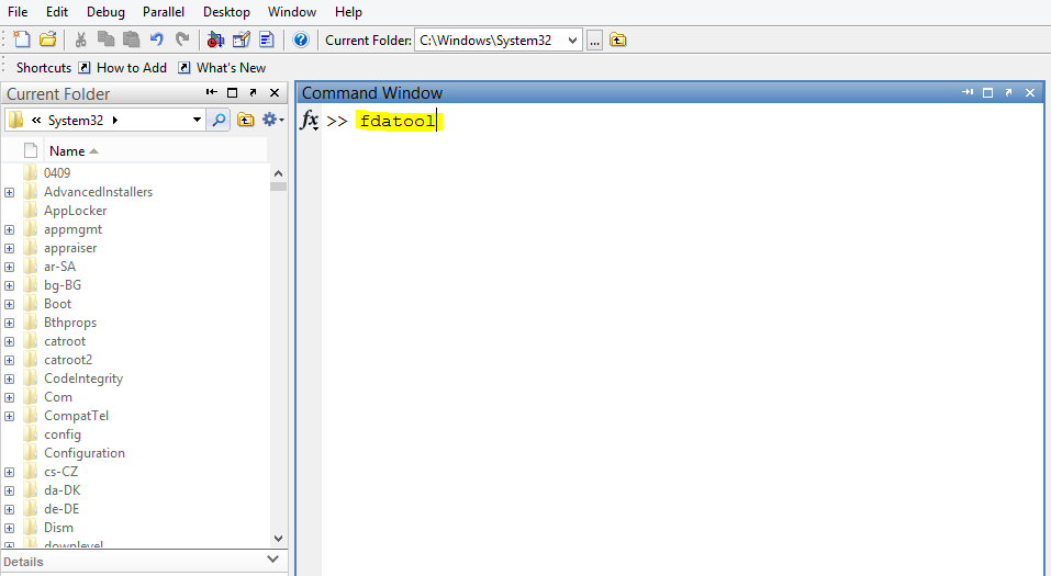 Opening Matlab Filter Design & Analysis Tool Opening Matlab Filter Design & Analysis Tool