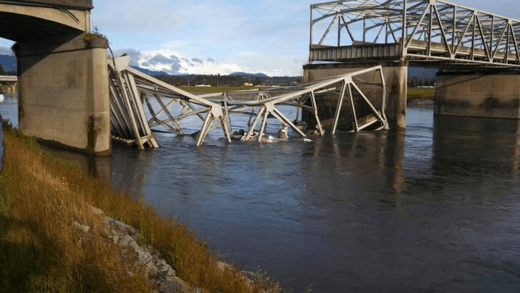Demolished bridge