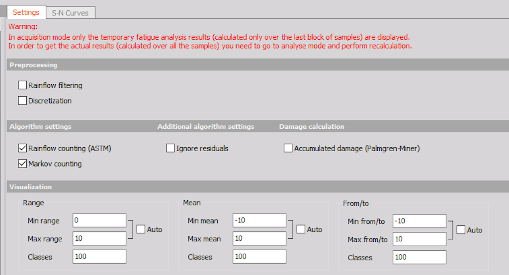 Fatigue analysis module in Dewesoft