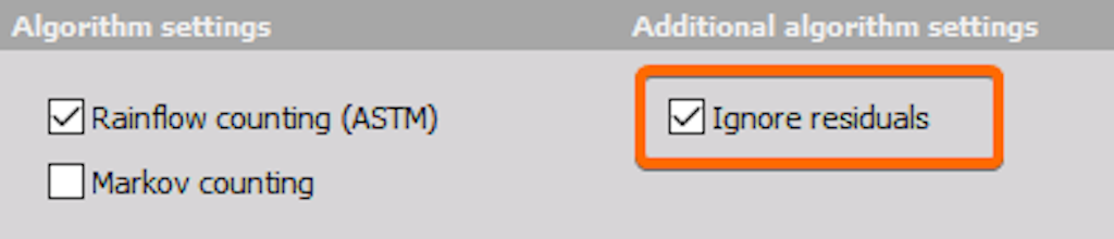 Ignore residuals checkbox