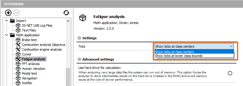 Settings for showing ticks at different positions Settings for showing ticks at different positions
