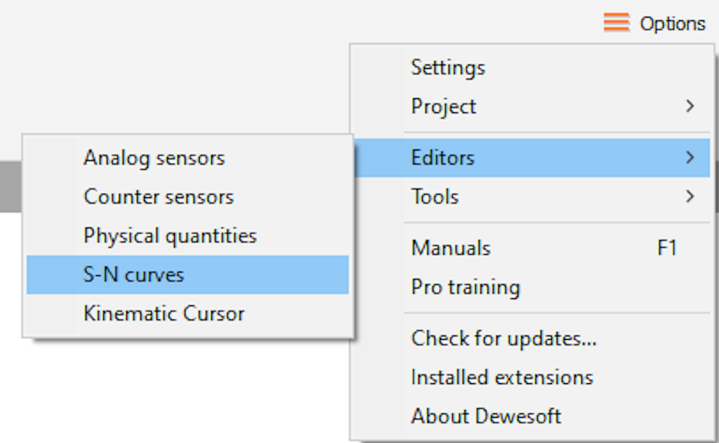 S-N curve editor