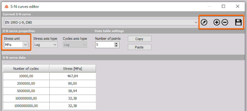 Adding new S-N curve