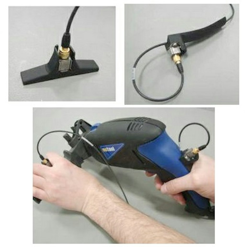 Measuring hand-arm vibrations with an accelerometer attached to the device