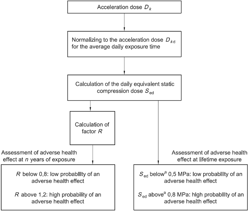 Procedure for assessment of adverse health effects from the acceleration dose