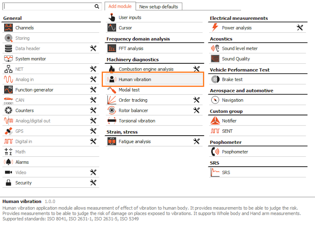 Adding a new Human vibration module