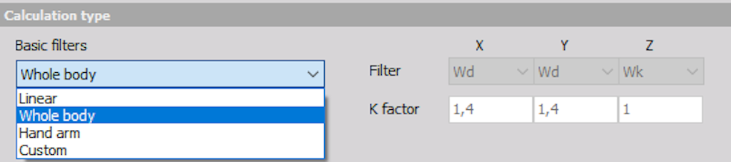 Different calculation types in Dewesoft HBV module