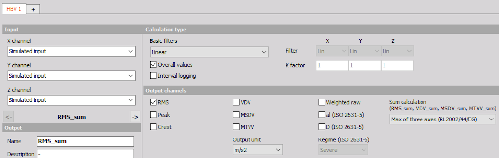 RMS value calculation in Human vibration module