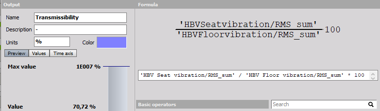 Formula for transmissibility in Dewesoft Formula for transmissibility in Dewesoft
