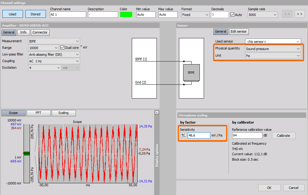 Calibration of a microphone with a certificate in Dewesoft Calibration of a microphone with a certificate in Dewesoft