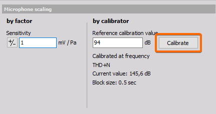 Calibration button to calibrate with sound calibrator Calibration button to calibrate with sound calibrator