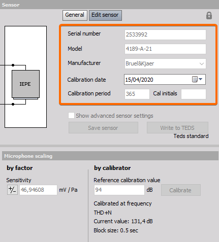 Informations read from TEDS (serial number, model, manufacturer, calibration data, ...) Informations read from TEDS (serial number, model, manufacturer, calibration data, ...)