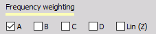Frequency weighting options Frequency weighting options