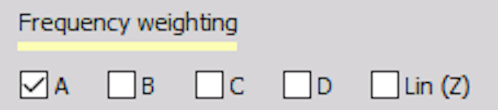 Frequency weighting options