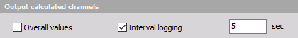 Interval logging of output channels Interval logging of output channels