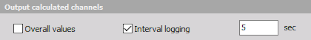 Interval logging of output channels
