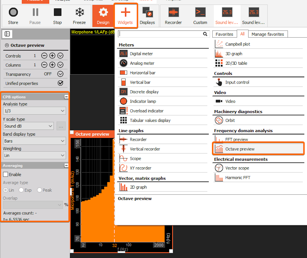 Octave preview widget