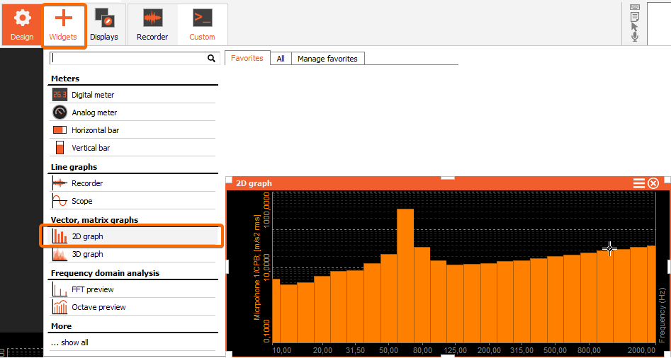 Results from Octave analysis math are displayed on 2D graph Results from Octave analysis math are displayed on 2D graph
