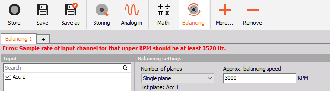 Required sampling rate for balancing Required sampling rate for balancing