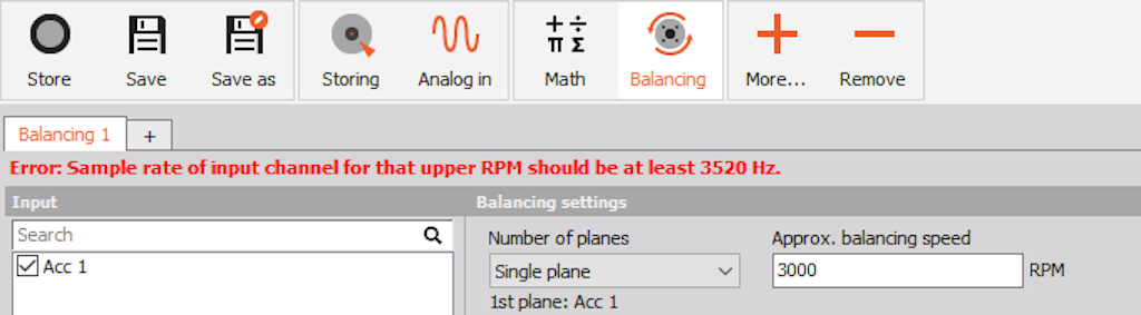 Required sampling rate for balancing