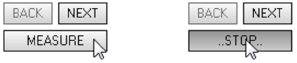 The measure button changes to stop button