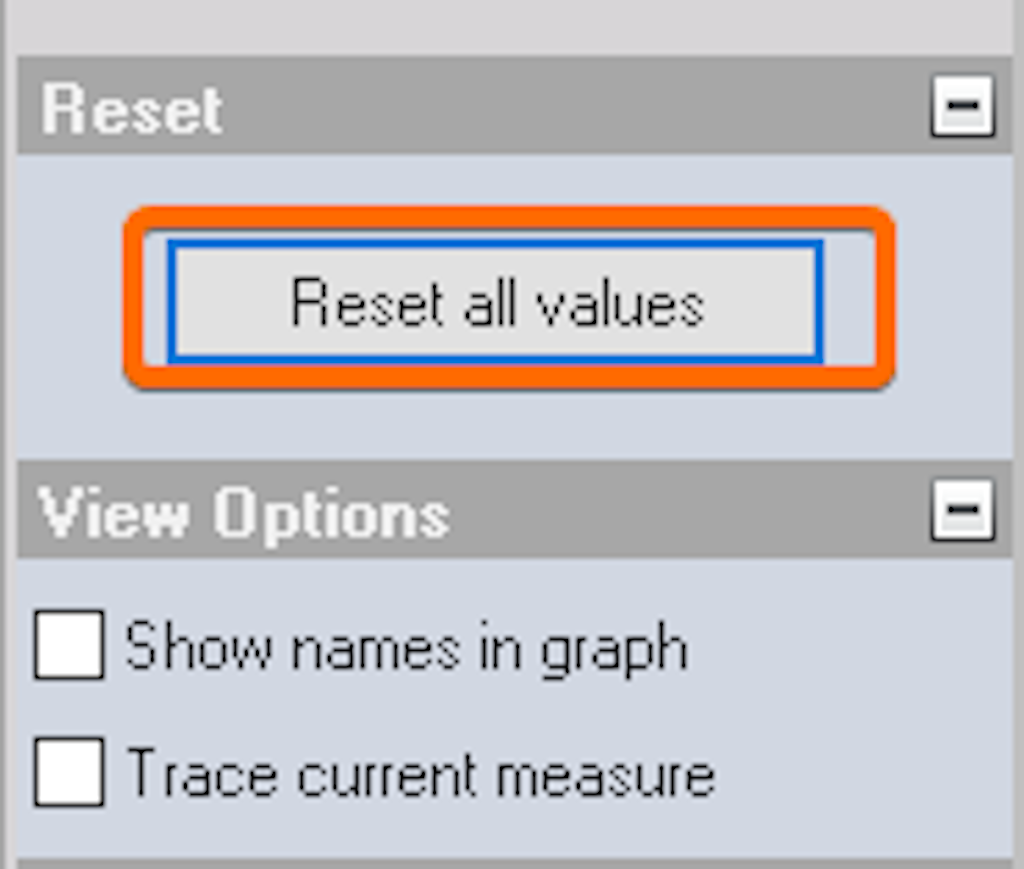 Reset all values