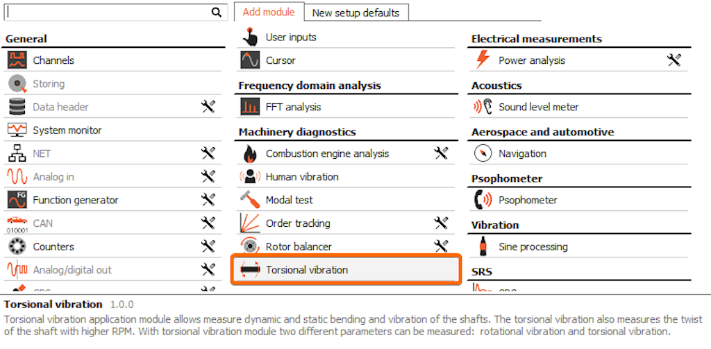 Adding Torsional vibration module in Dewesoft