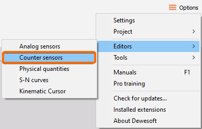 Path to Counter sensor editor Path to Counter sensor editor