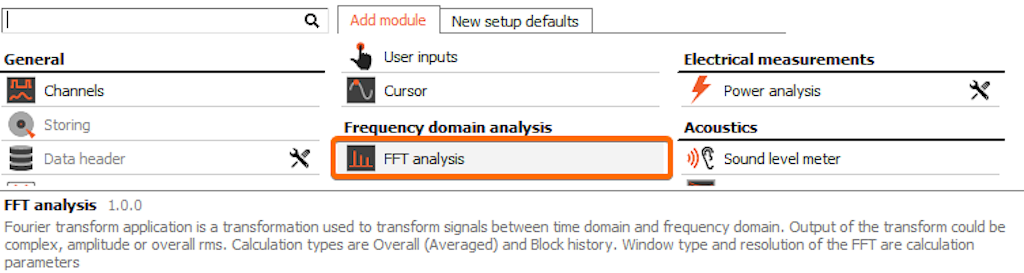 Adding FFT analysis module