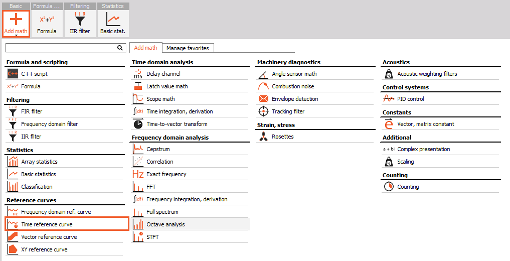 Add the Time reference curve Add the Time reference curve