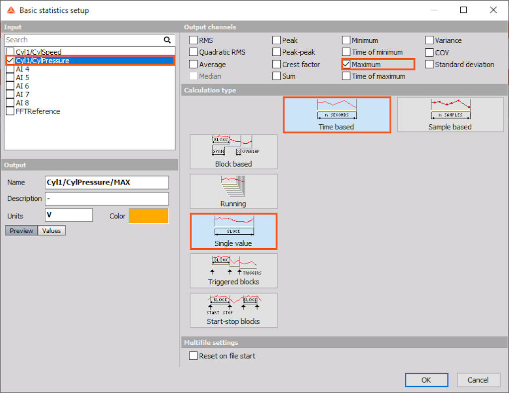 Setup the basic statistics