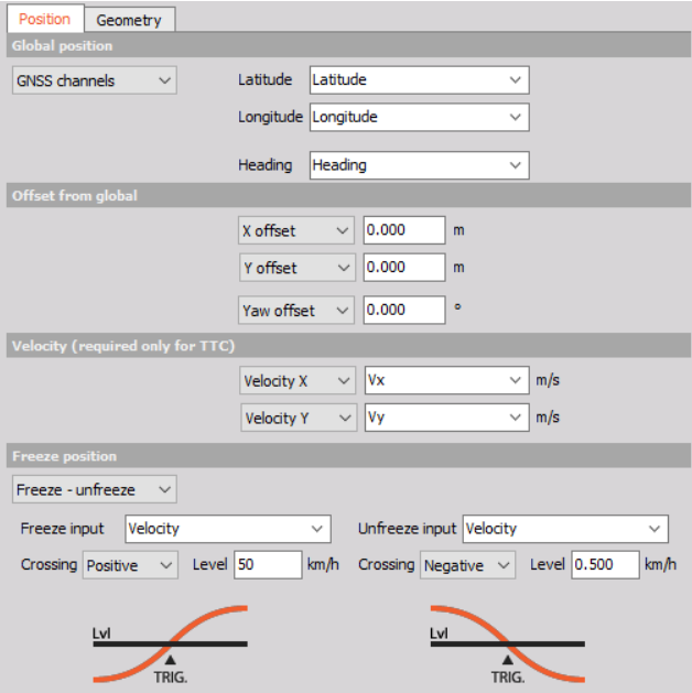 Object position settings Object position settings