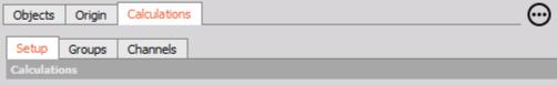 Calculations tabs Calculations tabs