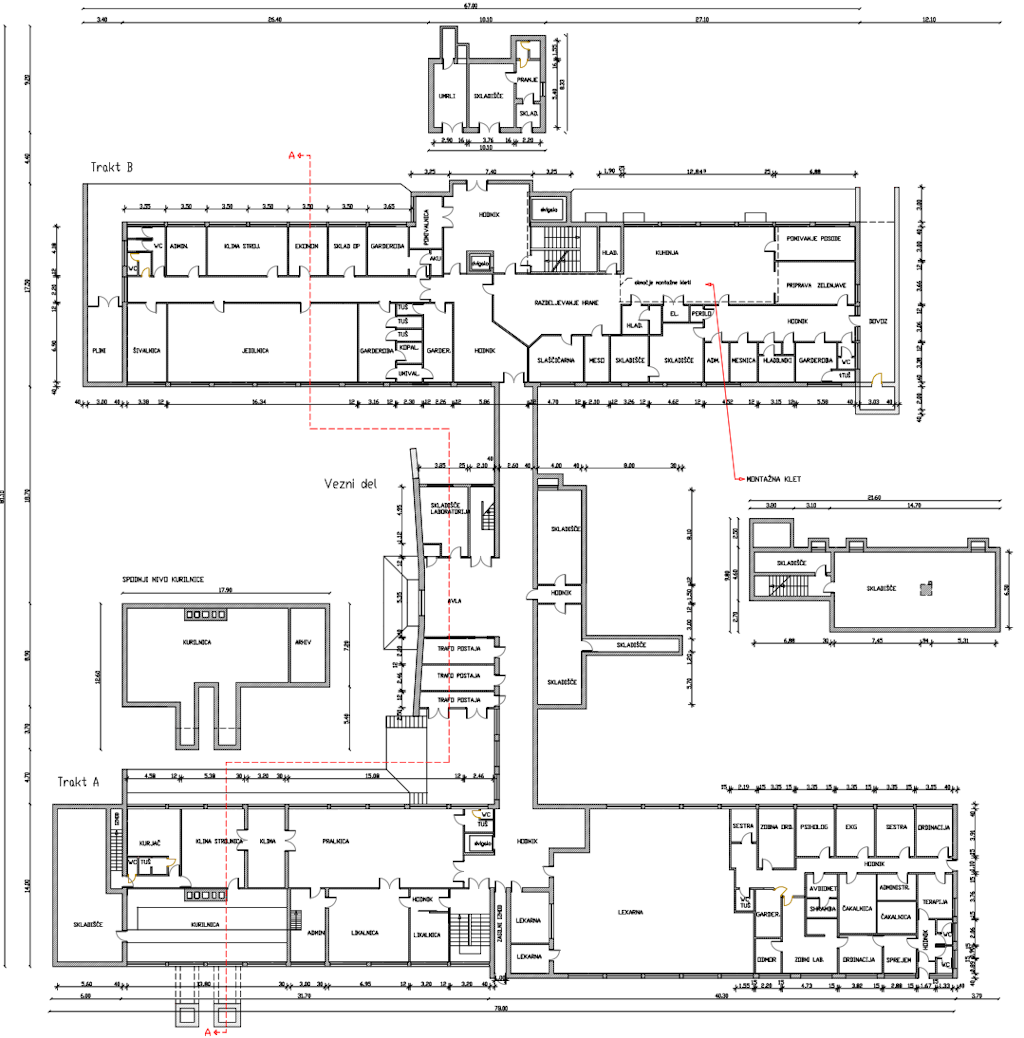 Figure 2. The floor plan of Peter Držaj Hospital.