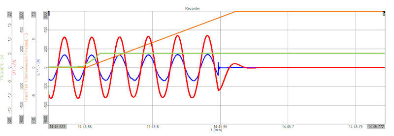 DewesoftX immediately displays the disconnection time DewesoftX immediately displays the disconnection time