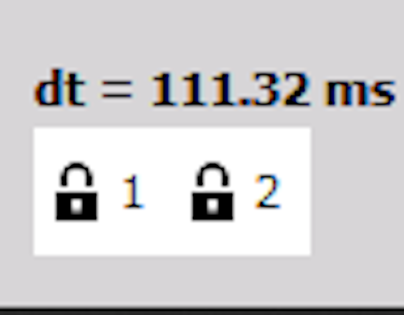 Measuring the disconnection time with two cursors (L1 and L2)