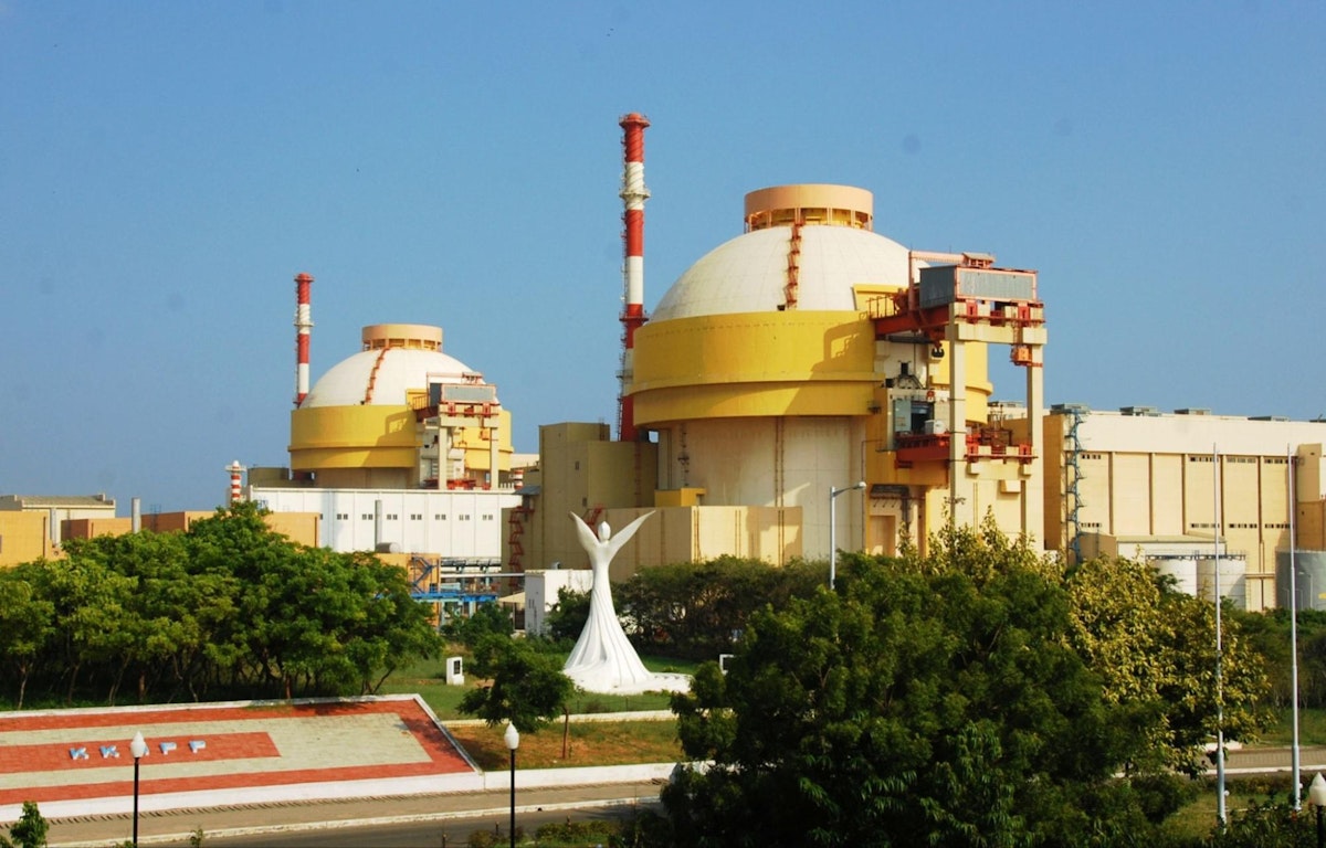 Kudankulam Nuclear zPower Plant (KKNPP) Units 1 and 2 at Kudankulam in Tamil Nadu, India.  Reetesh Chaurasia, CC BY-SA 4, via Wikimedia Commons