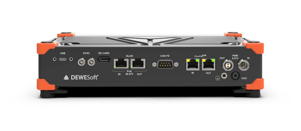 SIRIUS X features active Power over Ethernet for simplified connectivity and precise synchronization with PTP v2 technology across multiple Dewesoft devices.