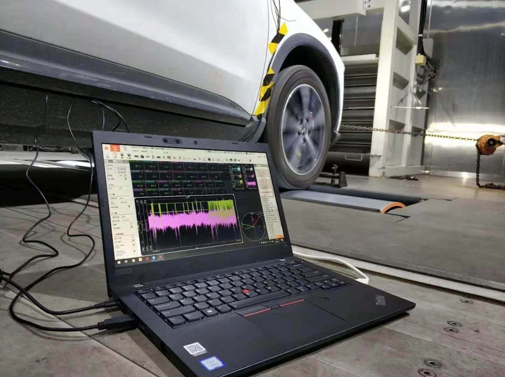 Automobile on a dynamometer