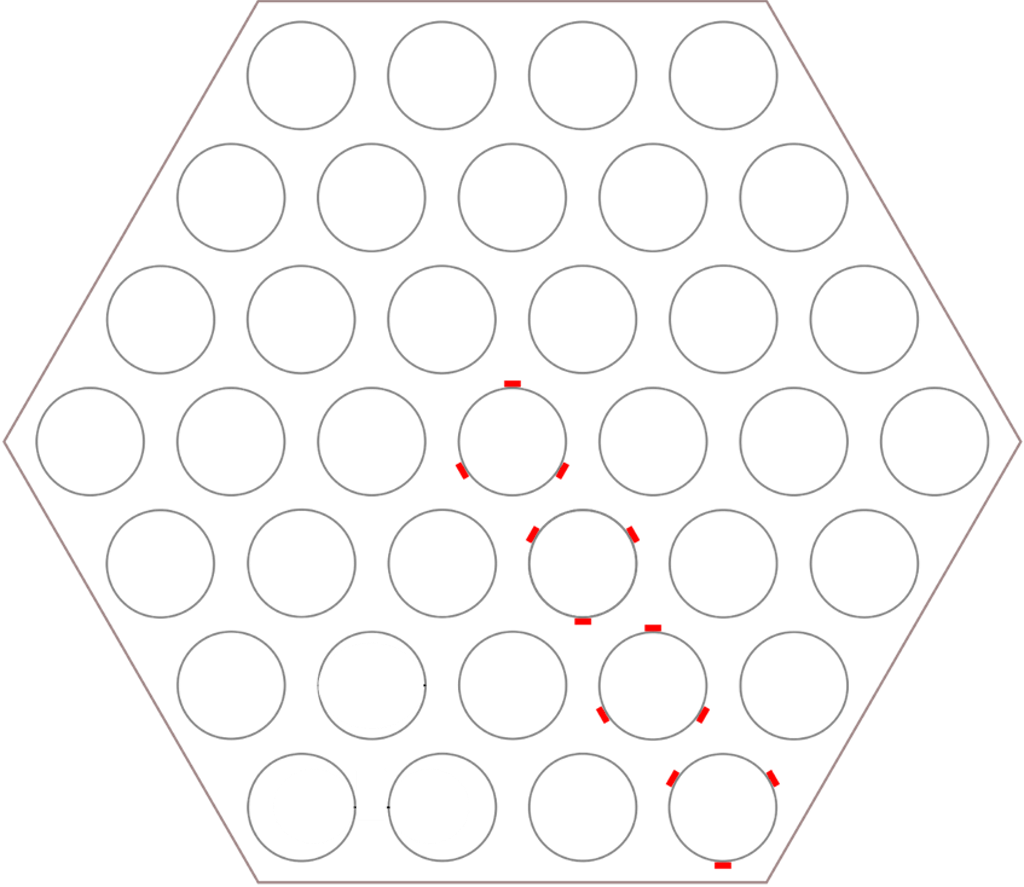 Figure 5. A schematic in-scale layout of the experimental test section, showing strain gauge locations (red rectangles).