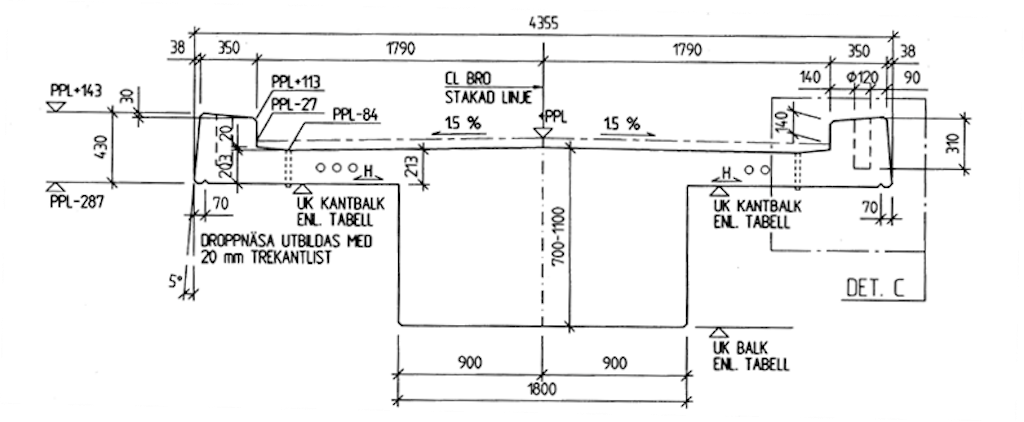 Figure 3. Cross section of the bridge deck.