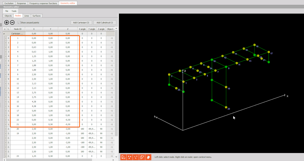 Figure 15. The bridge geometry in the DewesoftX Geometry Editor.